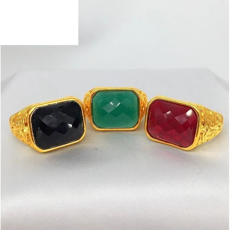 合金戒指 时尚三色可以的方包戒指