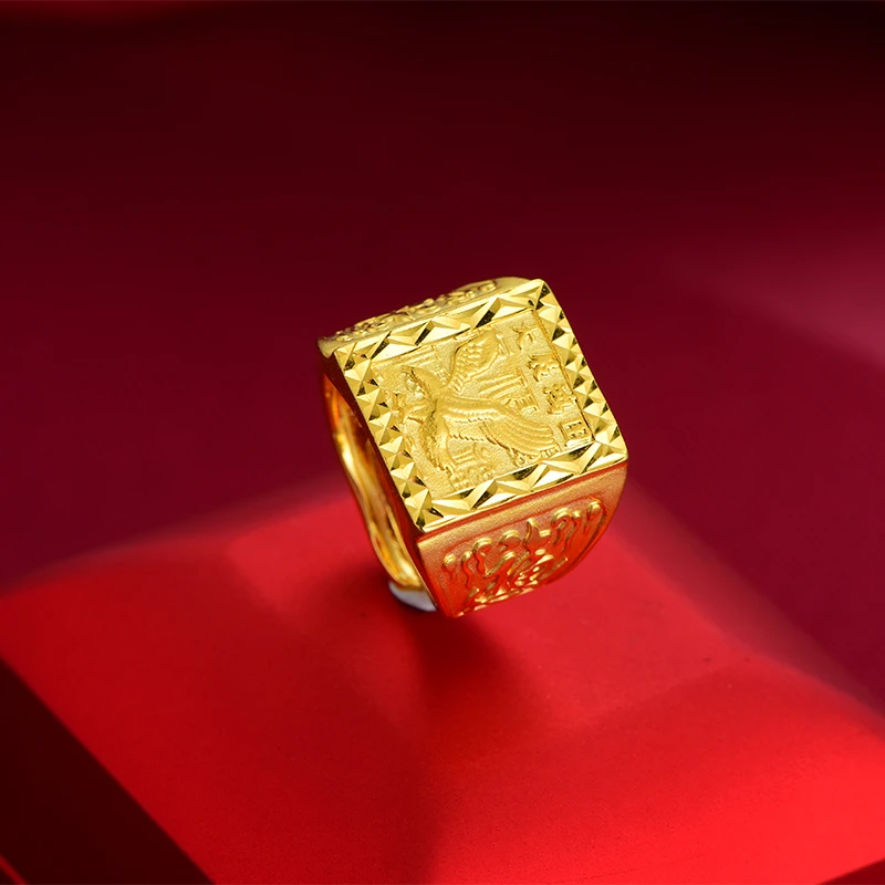 合金戒指 男士时尚经典大气大展宏图活口戒指