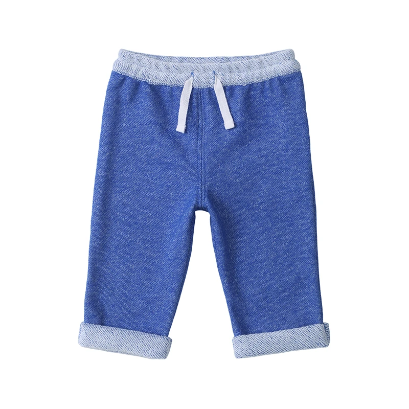 外贸出口瑞版男女童毛圈婴童秋季裤子拼接渐变色小潮款毛圈长裤