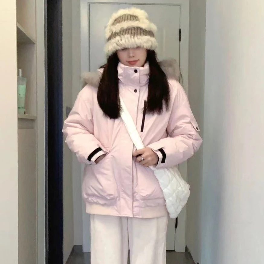 大毛领派克棉服女2025冬季新款连帽宽松韩系工装加厚棉袄学生外套