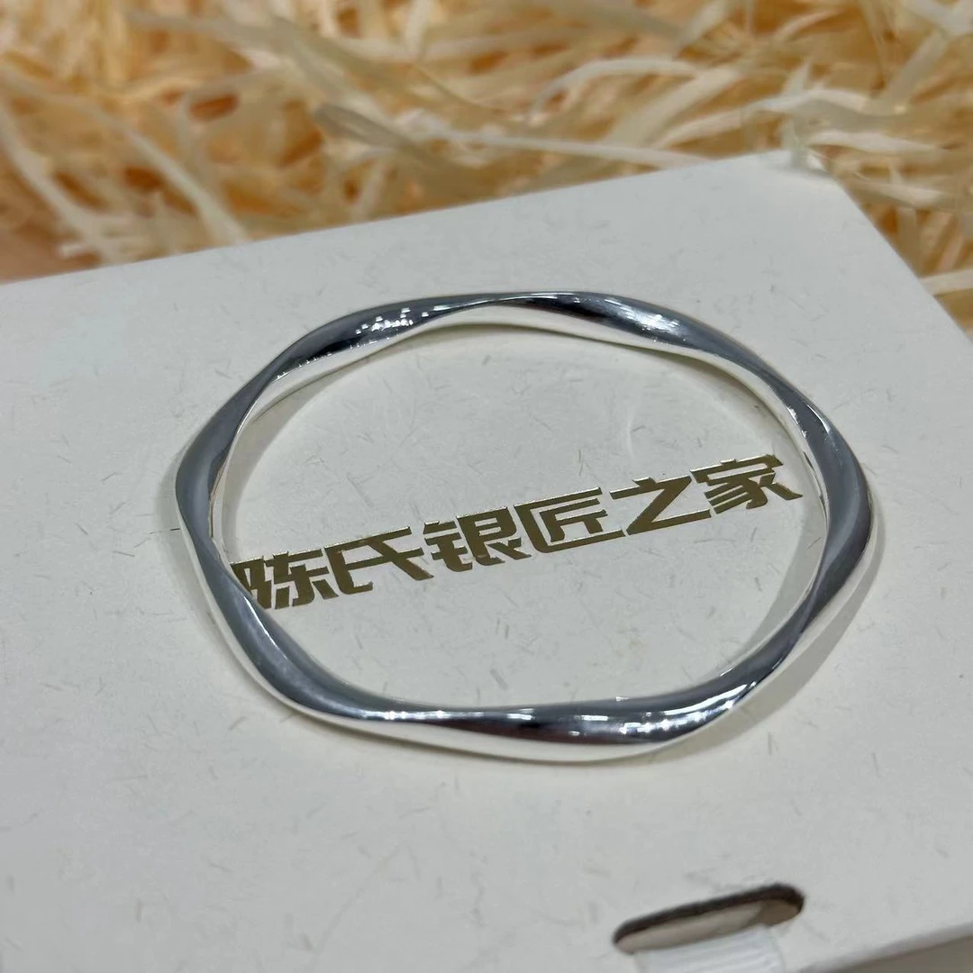 足银手镯 【手作精品 高订不凡】莫比乌斯环闭口手镯【SZ0052】