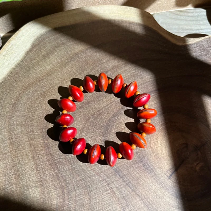 纯天然红木鱼果菩提子手串手把件盘玩手工DIY制作 时尚 简约 个性