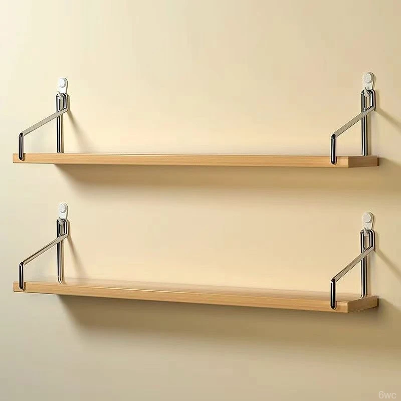 墙上置物架免打孔壁挂架卧室客厅壁挂一字板机顶盒路由器收纳架