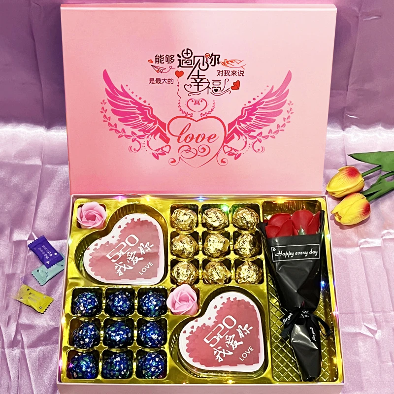 感恩节送女孩子礼物巧克力礼盒装送女朋友老婆媳妇生日爱心形糖果