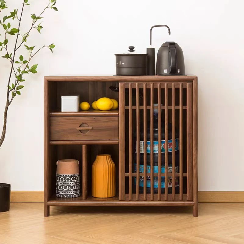 中式北方老榆木实木茶水柜简约奢华茶桌侧边柜储物柜新中式客厅