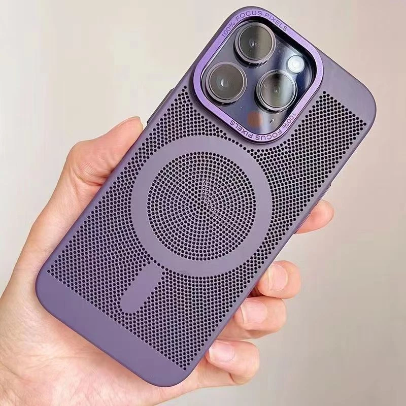 苹果14手机壳夏日散热13promax游戏党必备12磁吸透气超薄11直角13