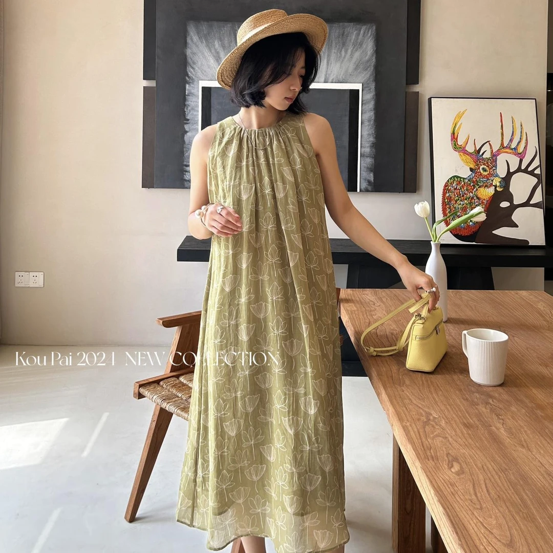 【源头工厂】水莲花绑带连衣裙-KDL0909