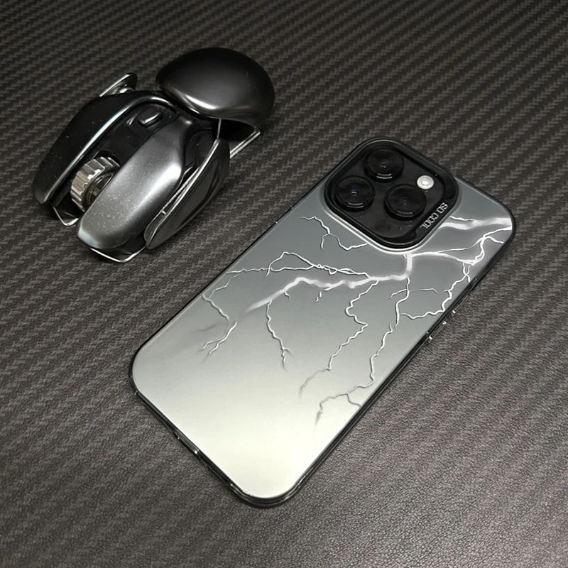 银色雷电闪电苹果15手机壳iPhone14promax元气壳13全包12软边11