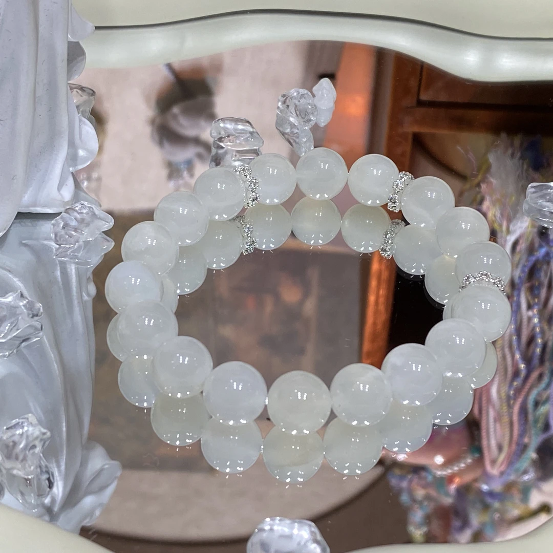 【317 白月光】天然手串原创小众设计白色素圈