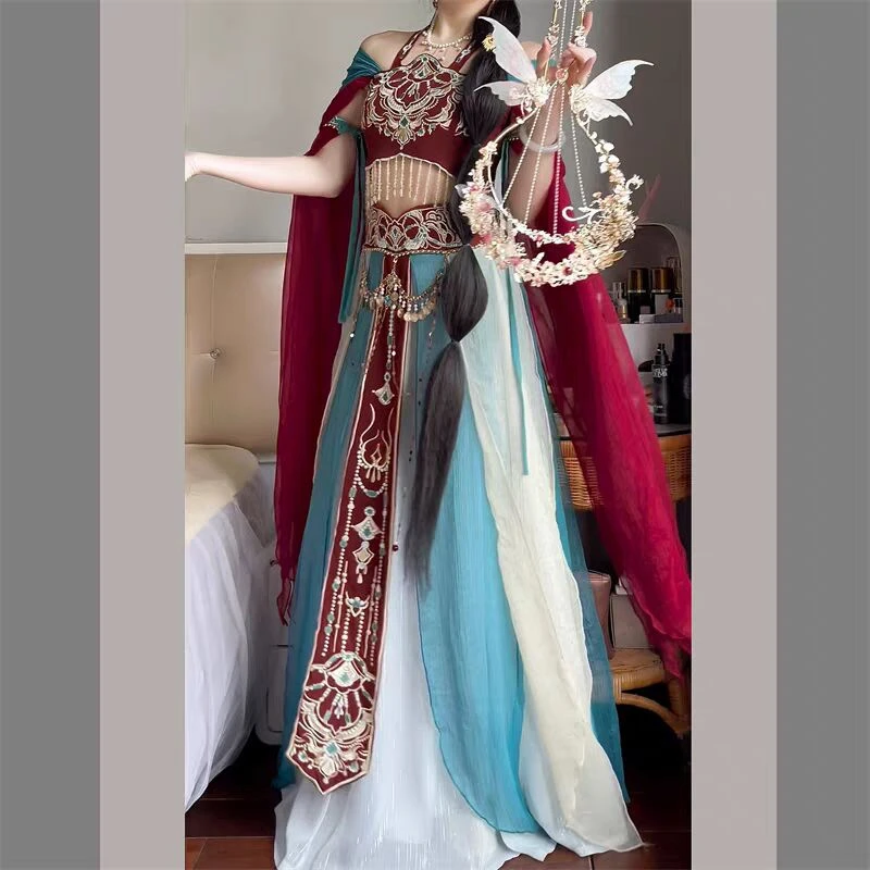 醉时阁【一曲敦煌】原创异域风敦煌飞天西域公主重工刺绣改良日常款