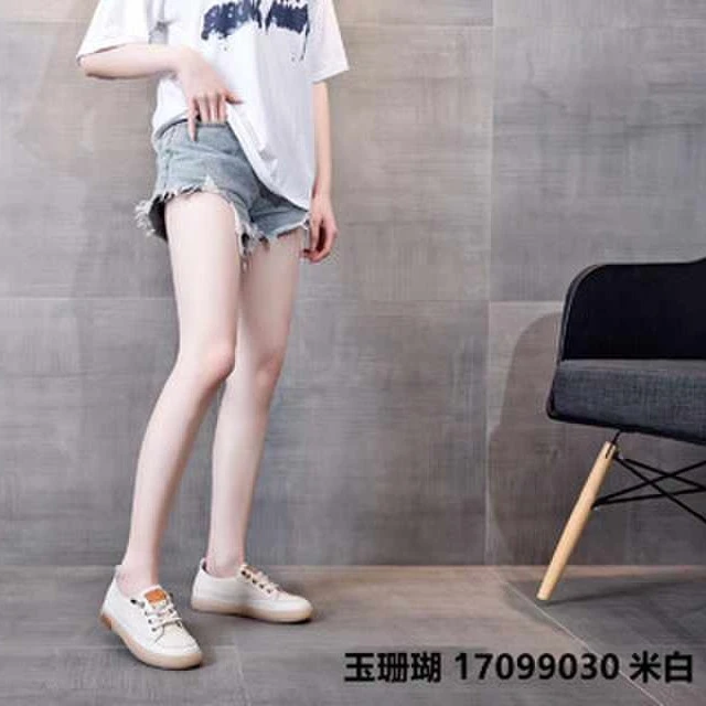 99030 显瘦百搭牛筋底软面牛皮女平底板鞋小单