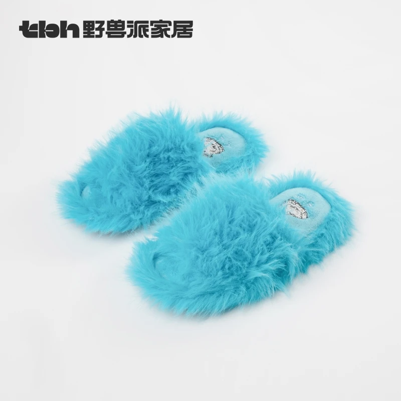 tbh野兽派家居龙荻联名自由鸟限定系列毛绒拖鞋女室内情侣鞋子