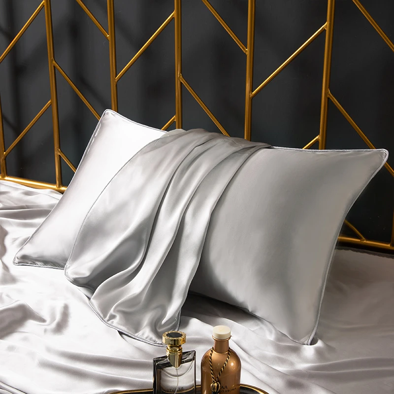 纯真丝枕套100%桑蚕丝枕头套真丝丝绸枕巾套单人冰丝乳胶枕套枕巾