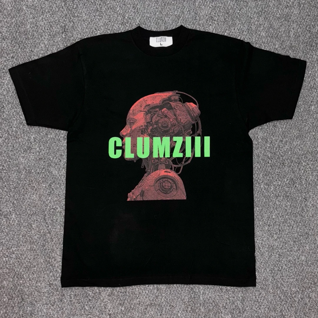 clumziii原创纯棉美式落肩街舞T恤