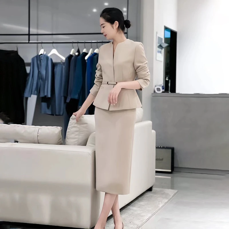高级感西装套装裙女职业装春秋气质女神范时尚收腰西服通勤正装
