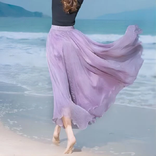 海边拖地长裙仙女8米大摆裙沙滩度假显瘦夏季金丝雪纺显瘦半身裙