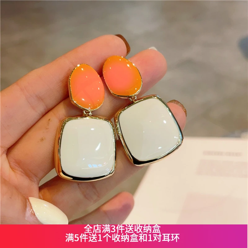 铜合金耳饰 轻奢经典港风百搭个性法式复古小众时尚简约耳环459号