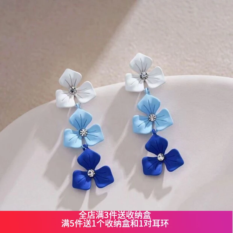 铜合金耳饰 森系花朵高级感耳环超仙气质百搭耳钉143号