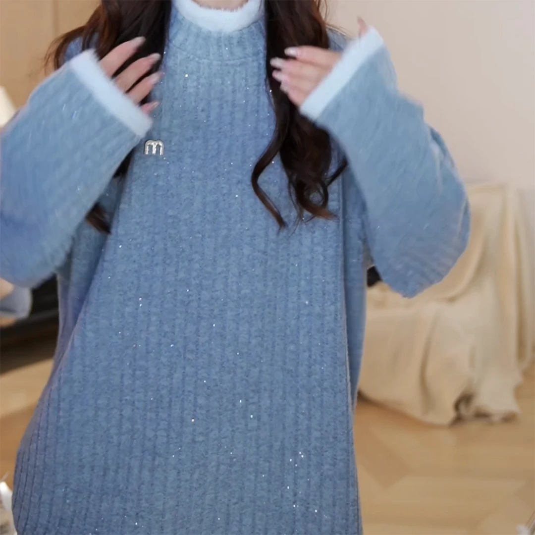 【Jason colors】慧尔曼时尚设计师款拼接撞色保暖m标百搭卫衣女