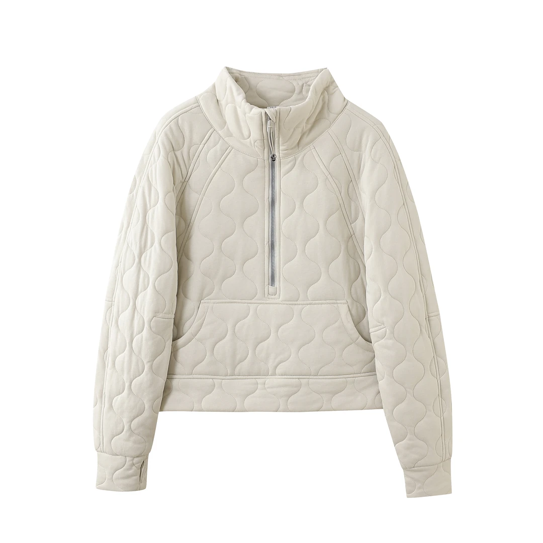 短款棉衣外套女2024半拉链立领棉服简约百搭轻盈保暖冬季