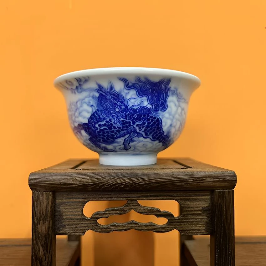 承物堂青花麒麟小压手 70毫升主人杯