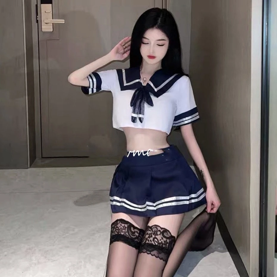 夜语萌显瘦夏季学院风百褶性感高腰公主纯欲包臀甜美jk制服