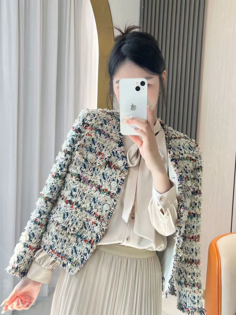 MSSY美舒尚衣小香风外套碎花气质短款时尚休闲复古百搭秋冬60057