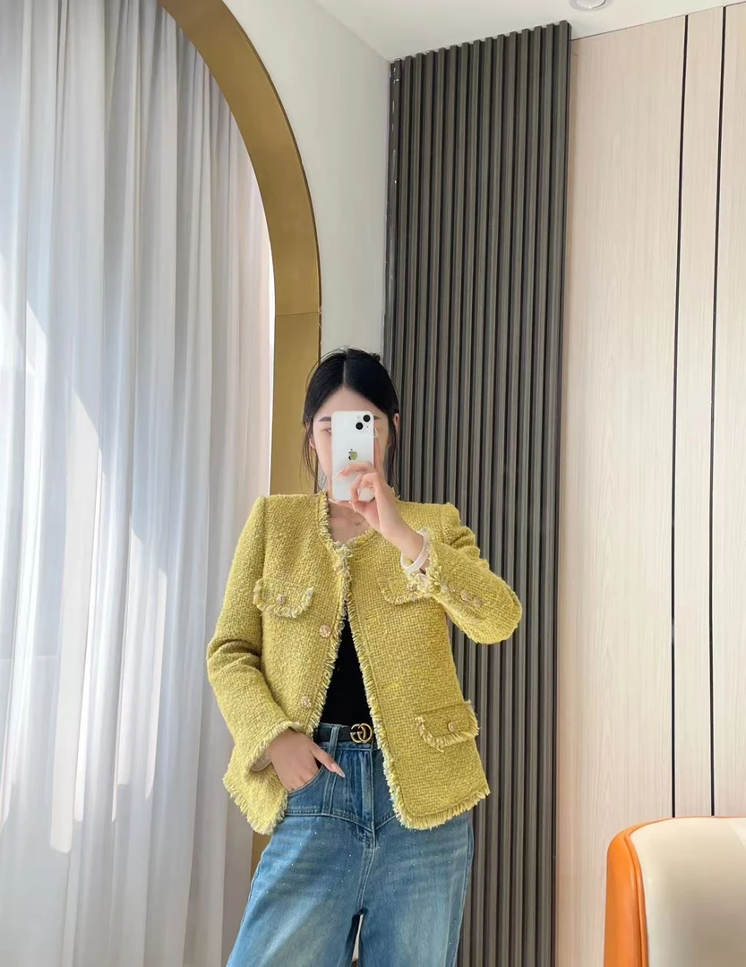 【柠檬黄/90白鹅绒】MSSY美舒尚衣、小香风气质轻奢时尚百搭90019