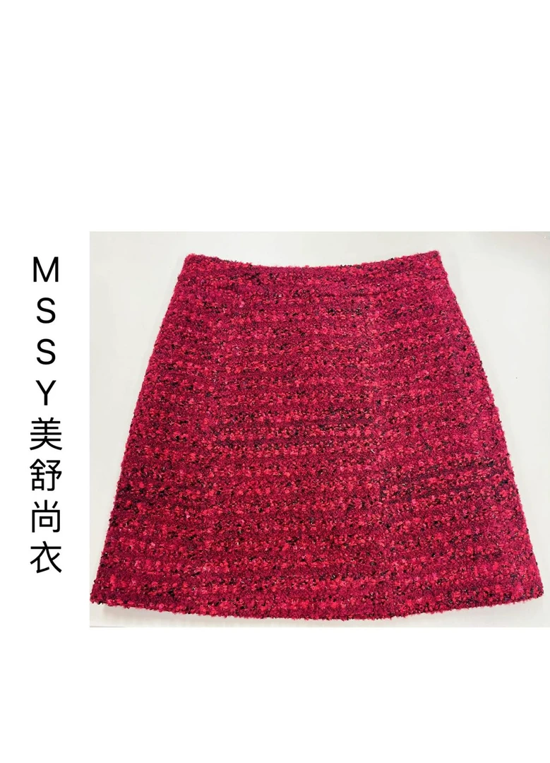 MSSY美舒尚衣,半身裙短裙轻奢高腰时尚女士红色83029