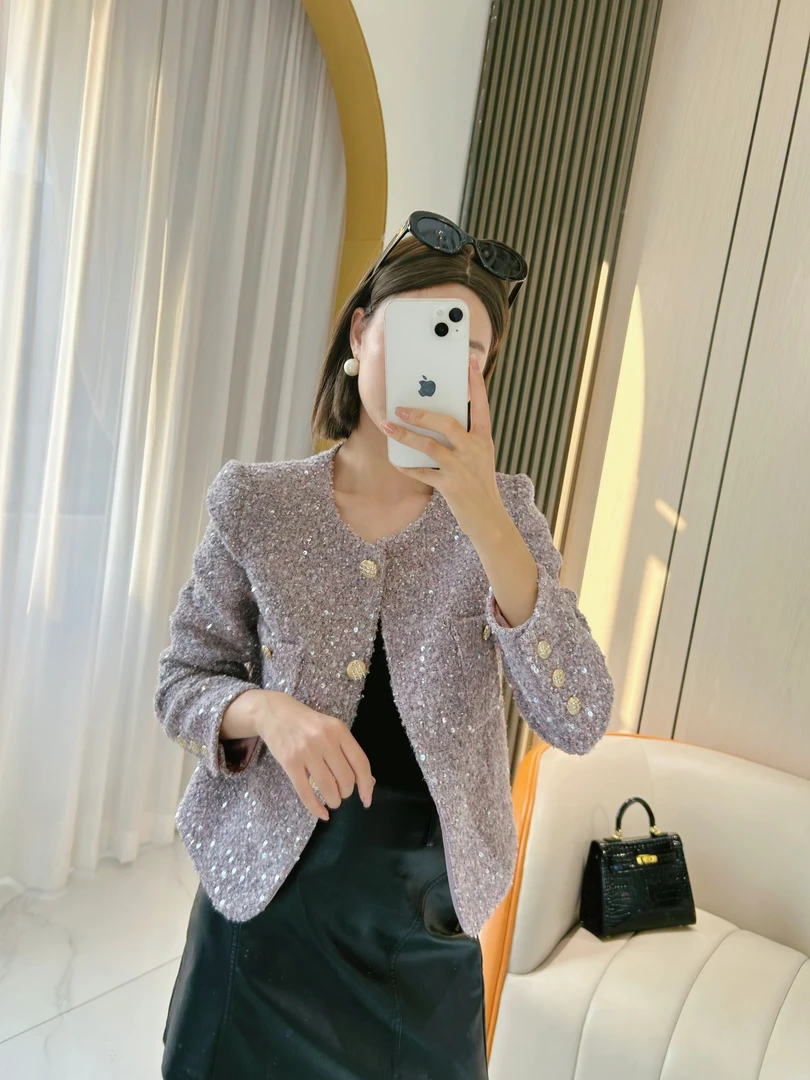 新款亮片高级感重工气质法式小香外套女60019