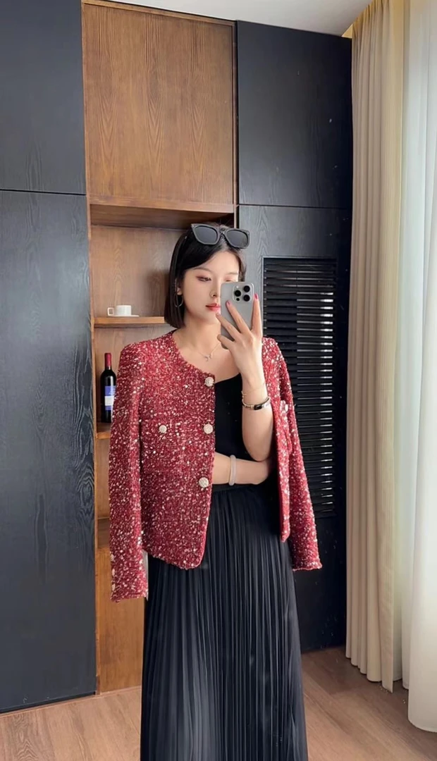 【小婷】MSSY美舒尚衣，红色小香风气质时尚短外套重工女装60016