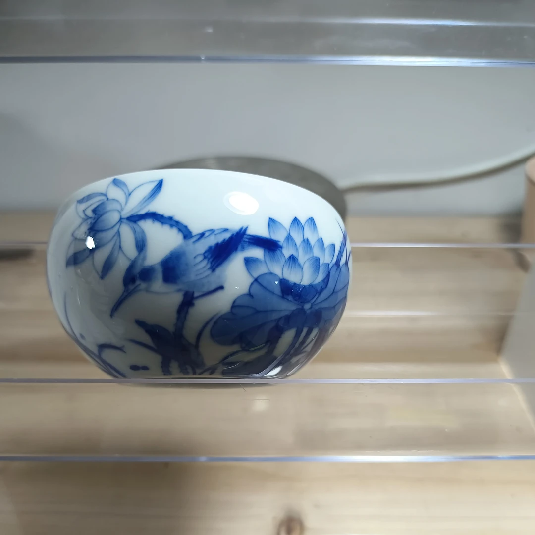 景德镇茶具全手工釉下仿古青花主人杯高4.8cm口径8.1cm手绘福利价