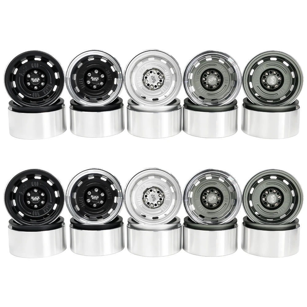 2.2寸仿真黑泥复古负值轮毂1/10攀爬车改装易控TRX4 scx10crossrc