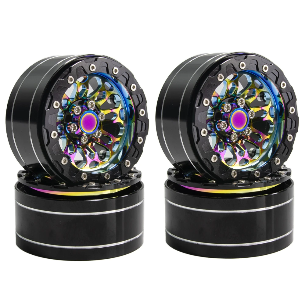 2.2寸金属炫彩轮毂1/10 1/8 通用SCX10 TRX4易控km crossrc美嘉欣