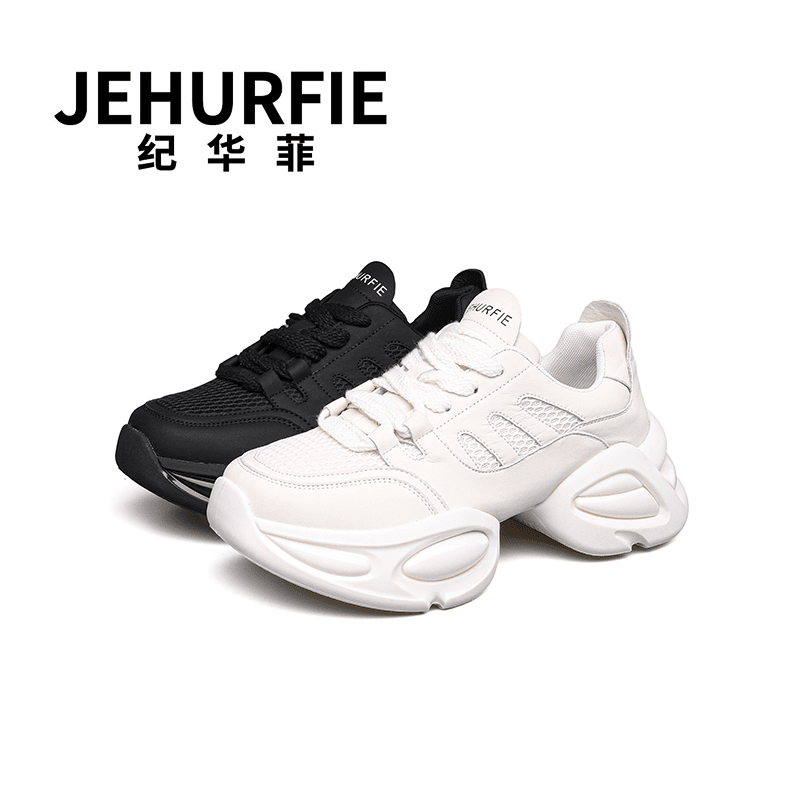 jehurfie/纪华菲 /韩版百搭休闲运动鞋女士厚底蜂巢网老爹鞋AB23175