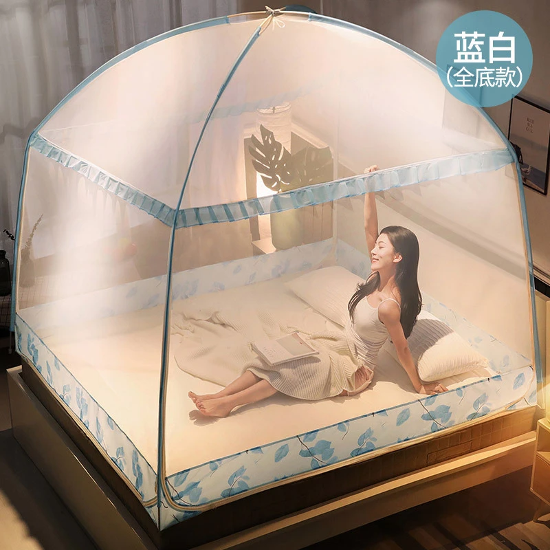 防摔蒙古包蚊帐1.8米x2米大床家用卧室2023新款免安装防婴儿摔