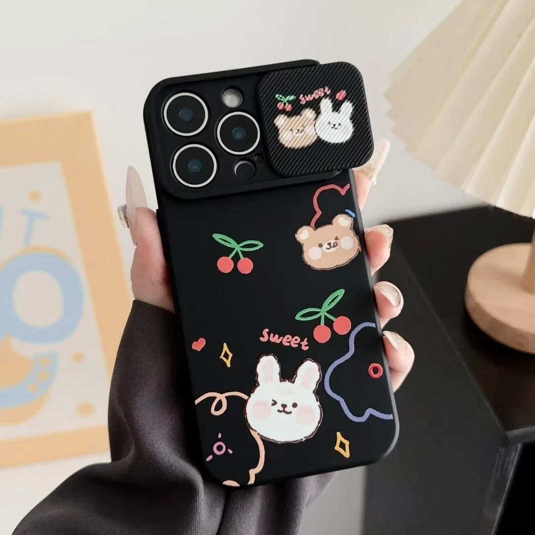 苹果16promax手机壳iPhone15液态硅胶推拉窗镜头盖14高级13彩绘软