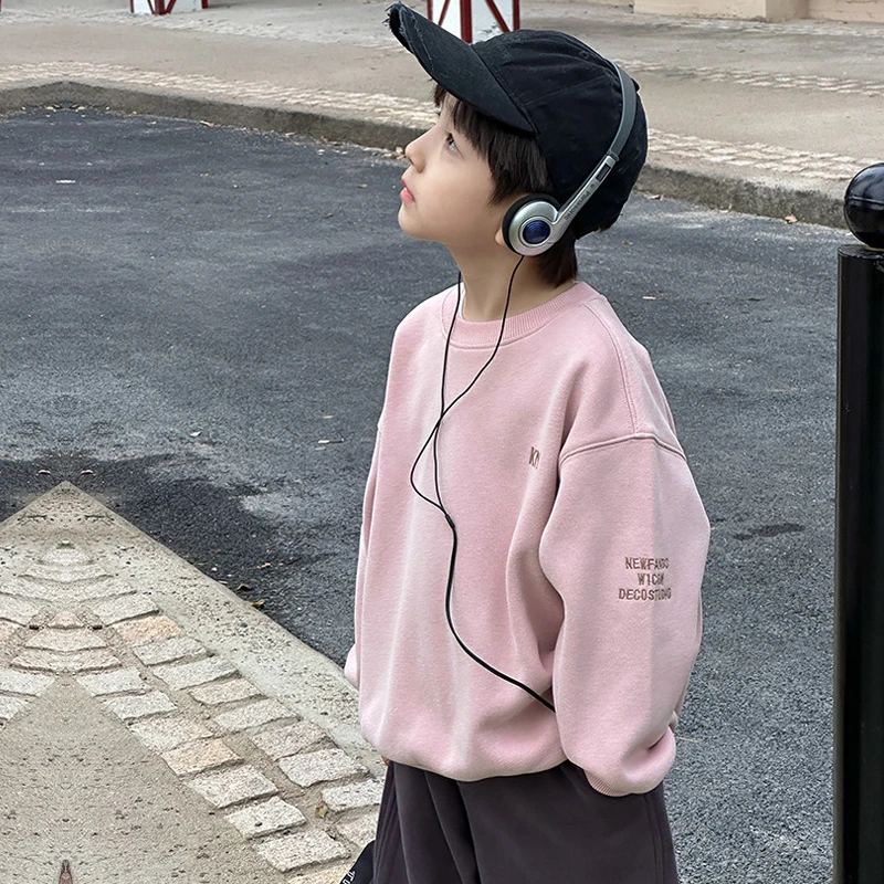 WD4020棉小班儿童保暖洋气上衣奥粒绒宽松卫衣一体绒上衣