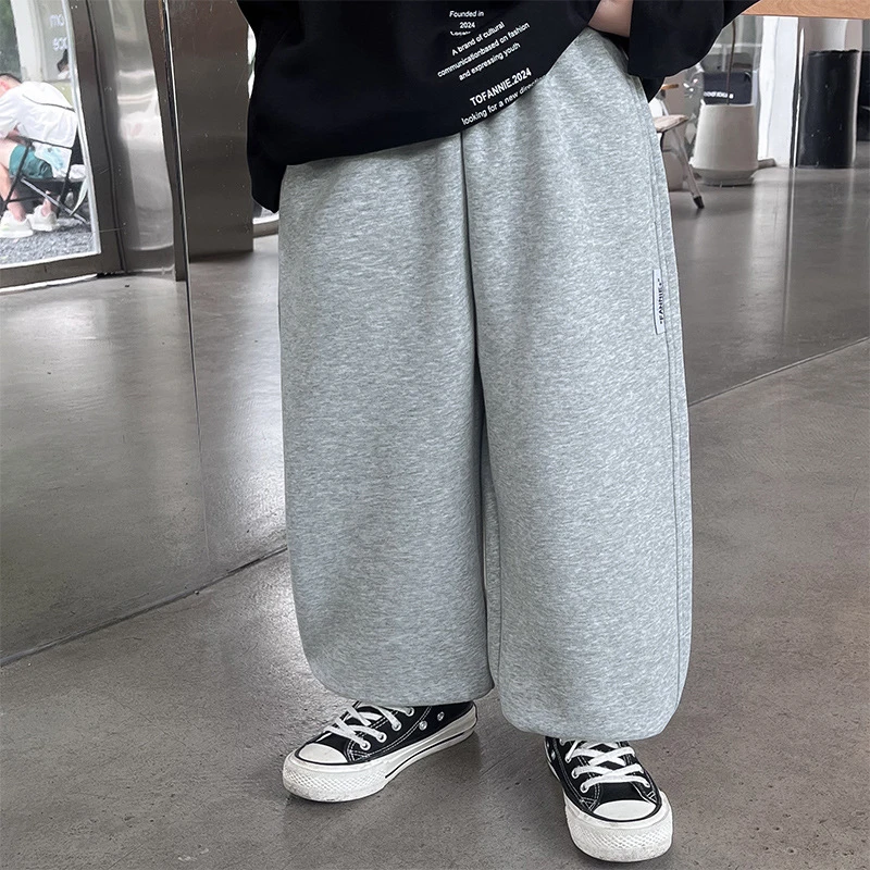 棉小班儿童长裤贴标印花男童卫裤春秋大童休闲百搭运动裤FQ007