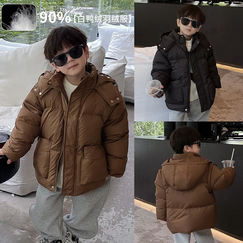 【清】AD3017棉小班儿童保暖外套冬季90鸭绒连帽羽绒服短款上衣冬装