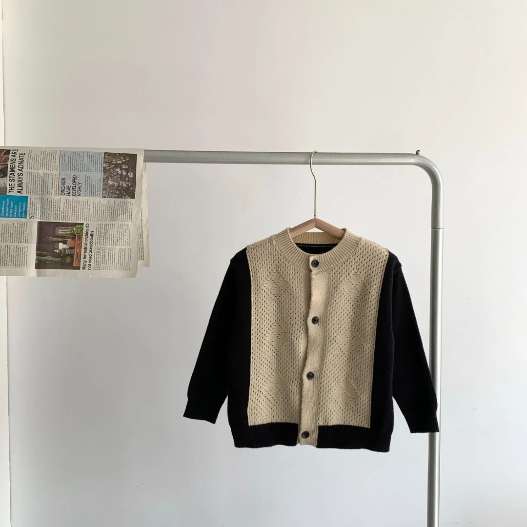 【特卖A】MY3012男童毛衣秋季拼色时髦针织衫宝宝韩版软糯