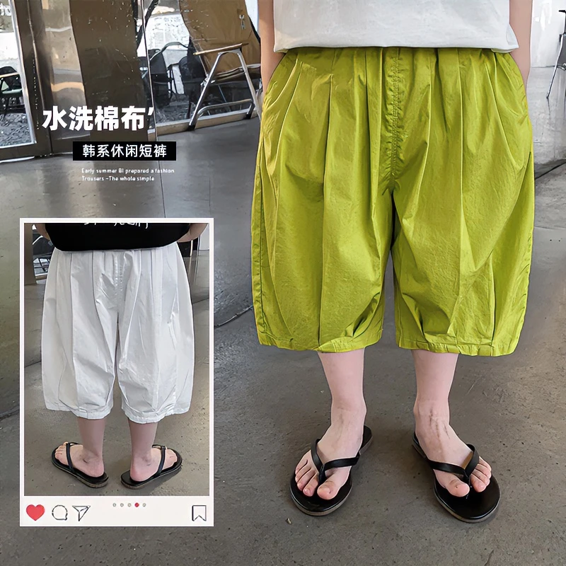 【特卖A】棉小班打杆休闲裤宝宝夏薄宽松外穿短裤水洗棉裤子AX4068