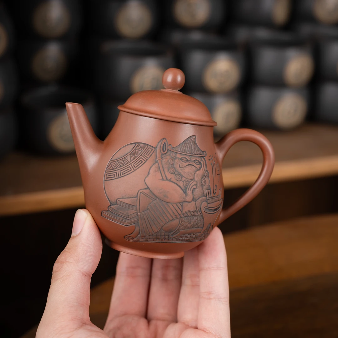 小蟾仙 高身潘壶 180毫升 杨艳艳作品 广西坭兴陶全手工茶具
