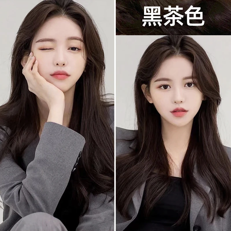 黑茶色染发剂膏潮发型宝哥2024流行色显白女栗棕色自己在家染头发