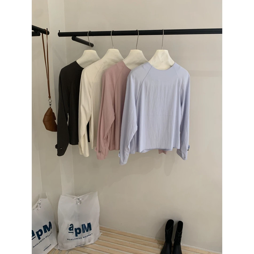 【Beautykey】自在简约 春季气质长袖小众时尚小衫