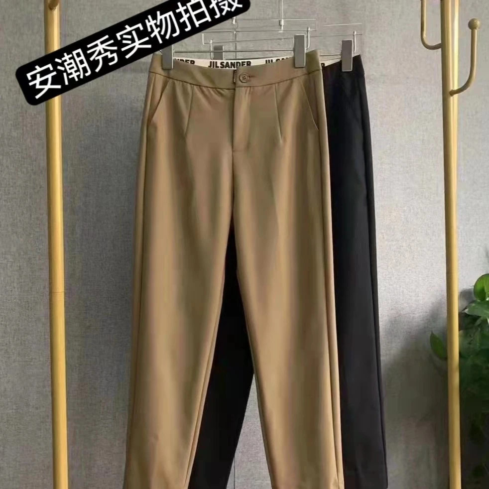 安潮秀6691-1春夏季轻薄款后裤脚开叉显瘦小脚西装裤