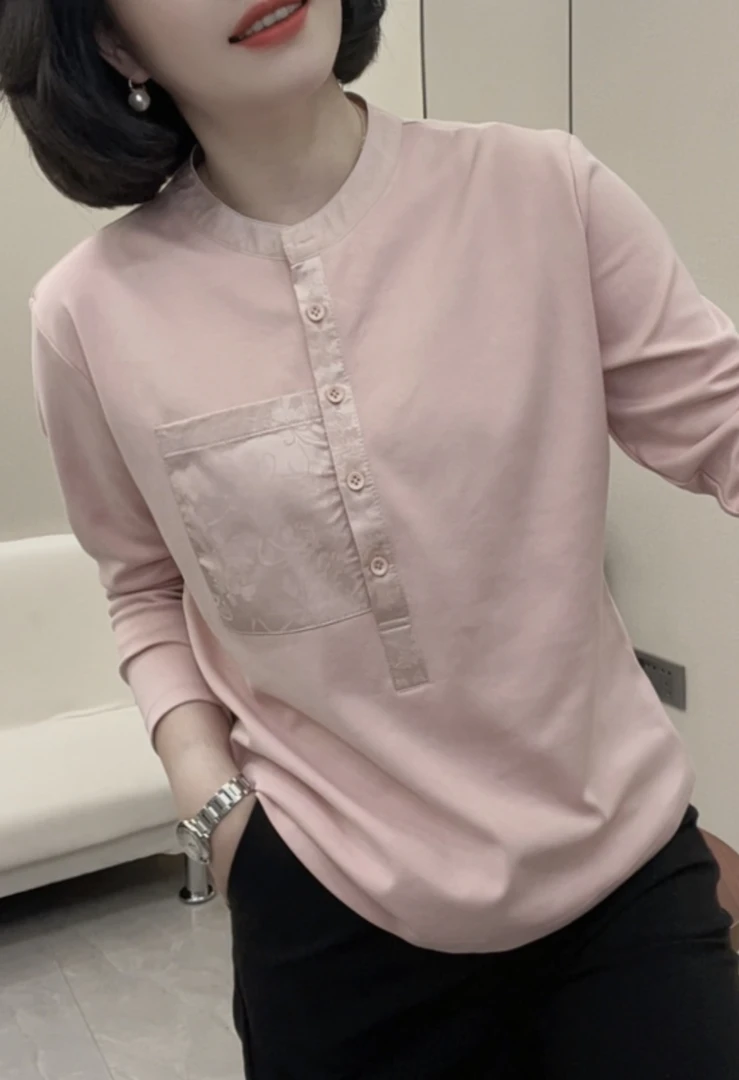 安潮秀8867 春秋季新品法式复古时尚气质优雅知性上衣