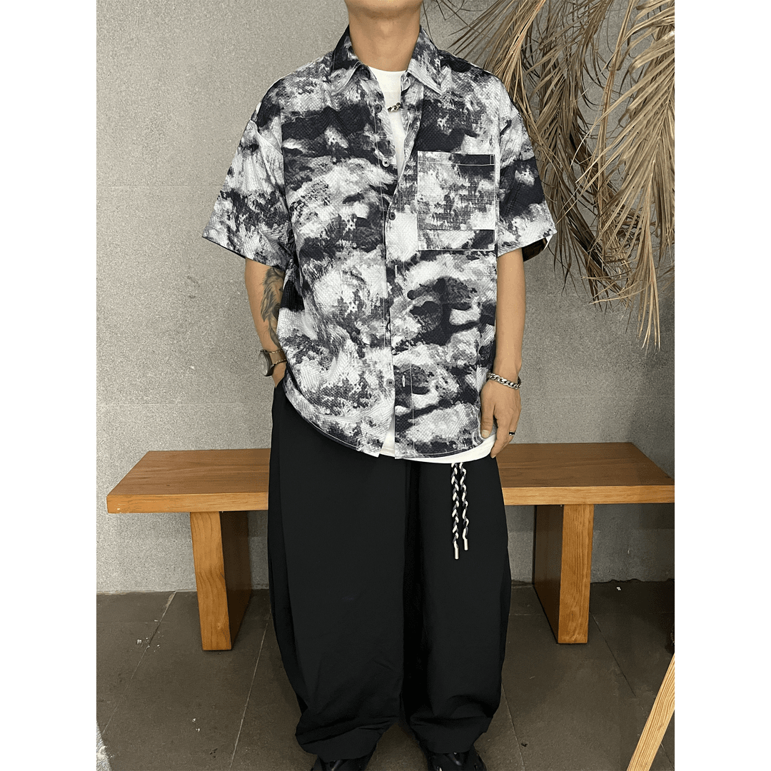 2024夏季新款衬衫8111设计扎染宽松简单百搭