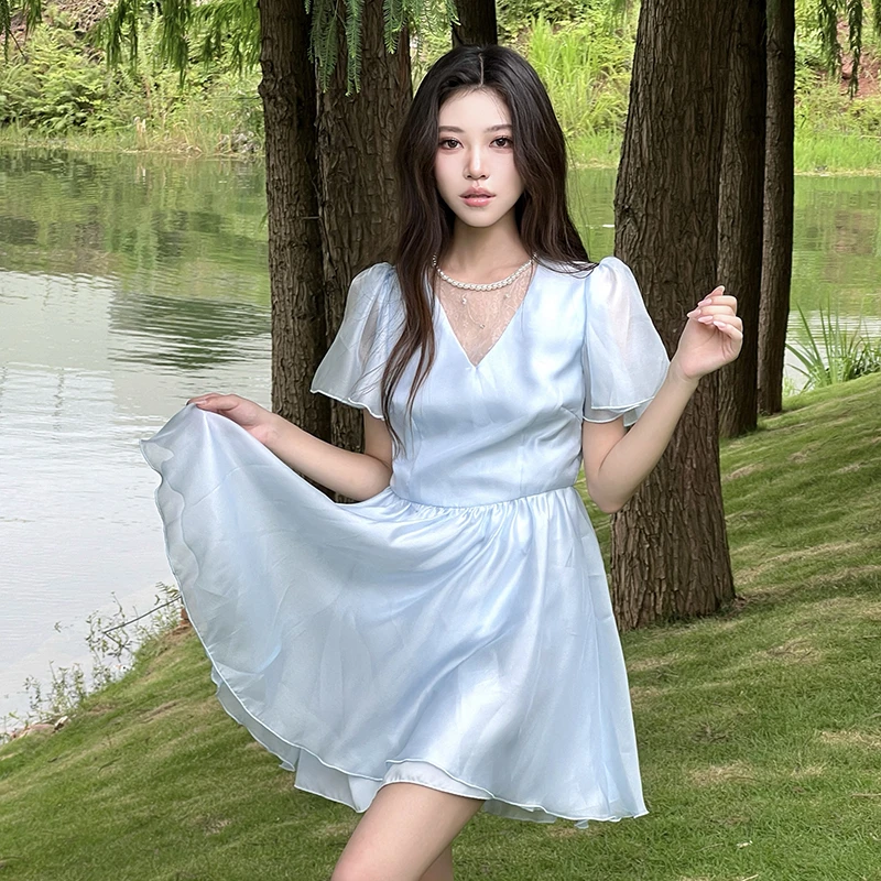 SUSAN LAZAR 珍珠网纱蕾丝连衣裙