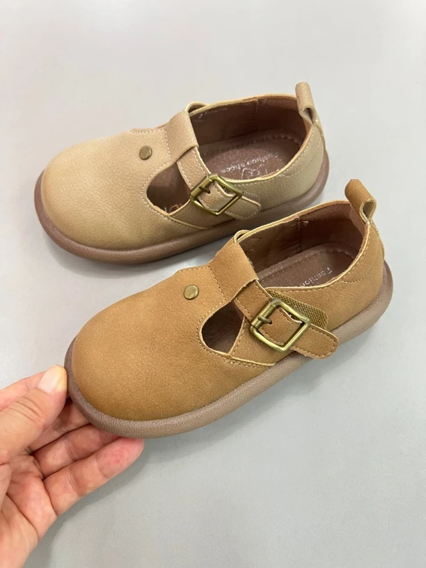儿童勃肯鞋2024秋季真皮女童小皮鞋童鞋鞋子洋气软底宝宝豆豆鞋